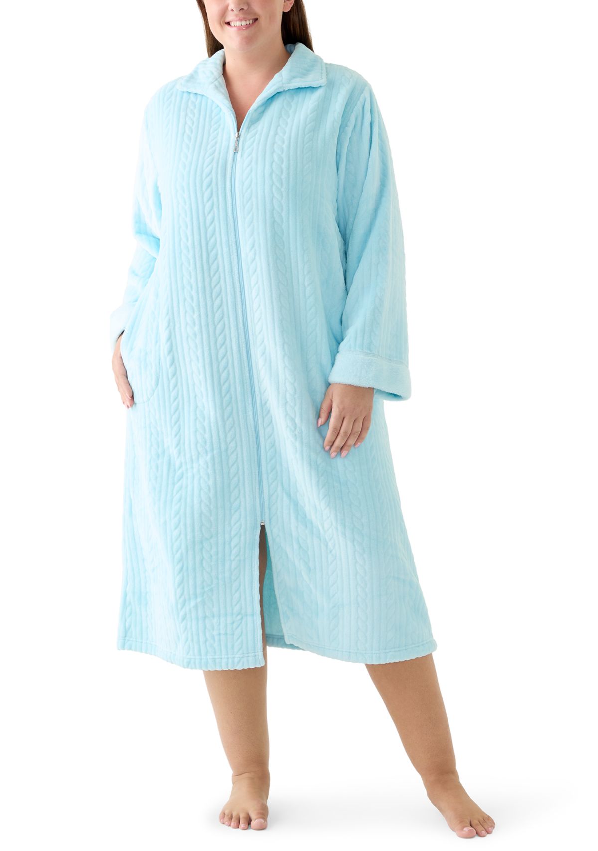 Womens Folded Zip Robe