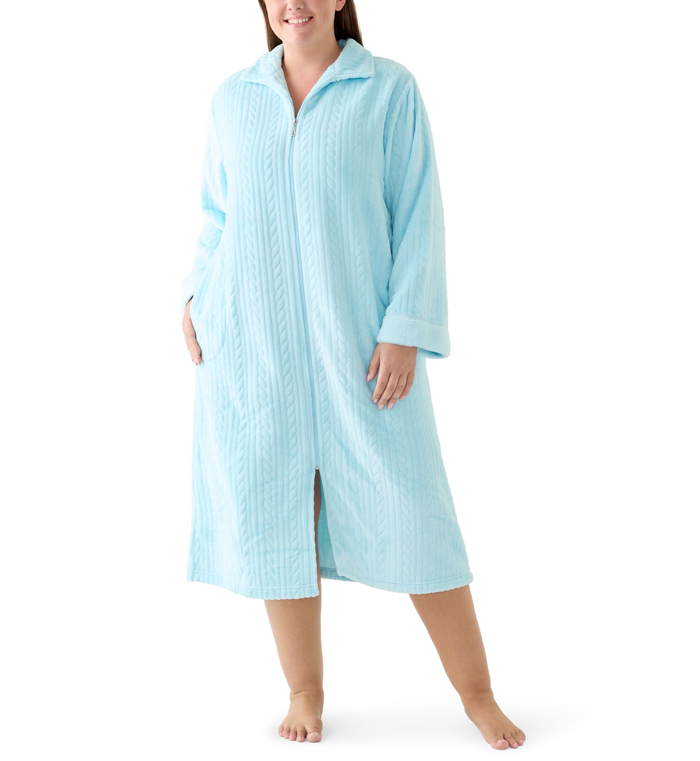 Womens Folded Zip Robe