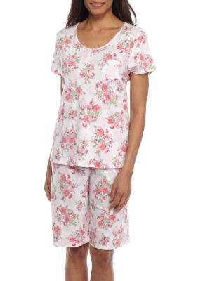 Karen Neuburger Short Sleeve Henley Bermuda Pajama Set 