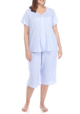 Karen Neuburger Plus Size Cardigan Capri Pajama Set | Belk