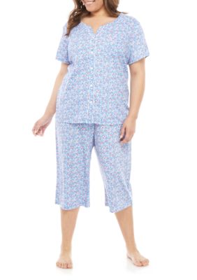 Karen Neuburger Plus Size Cardigan Capri Pajama Set | belk