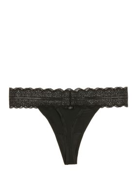 Micro Scallop Lace High Waist Thong