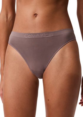 Calvin Klein Women's Bonded Flex Mid Rise Thong, Large
