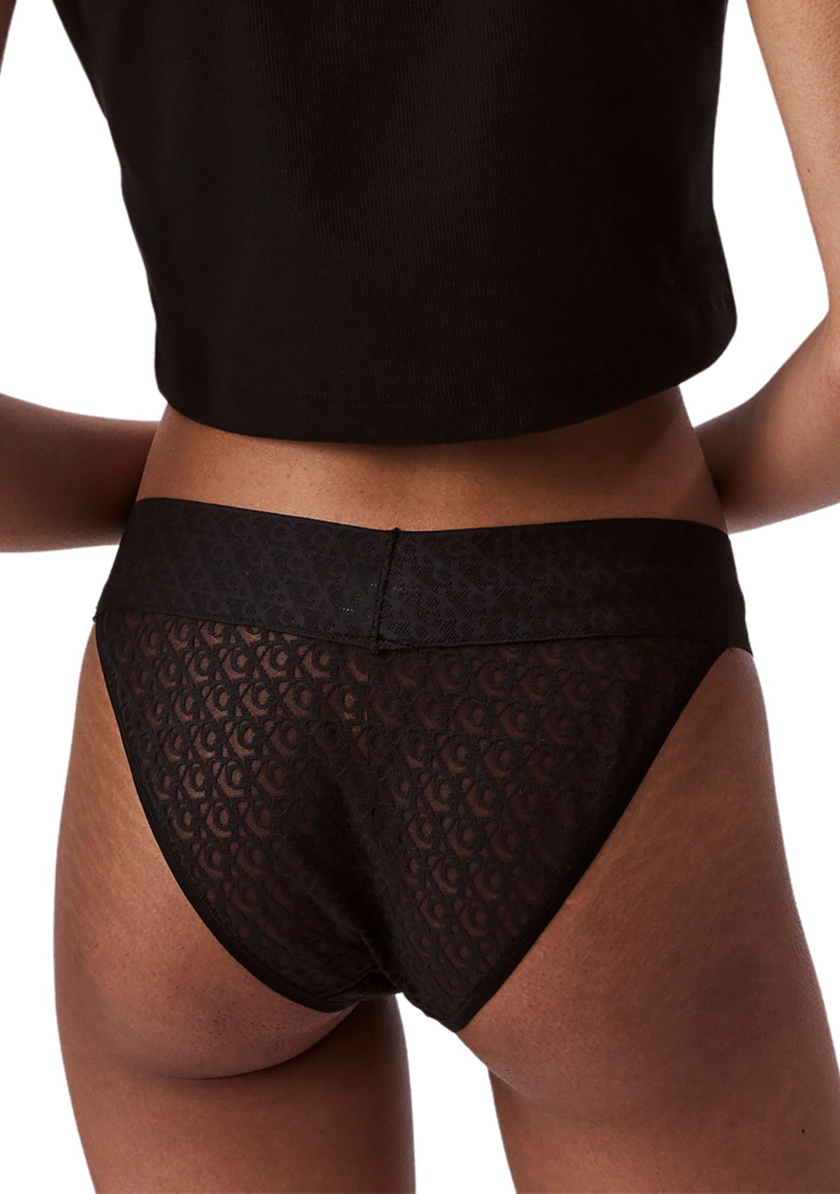 Logo Lace Low Rise Bikini Panty