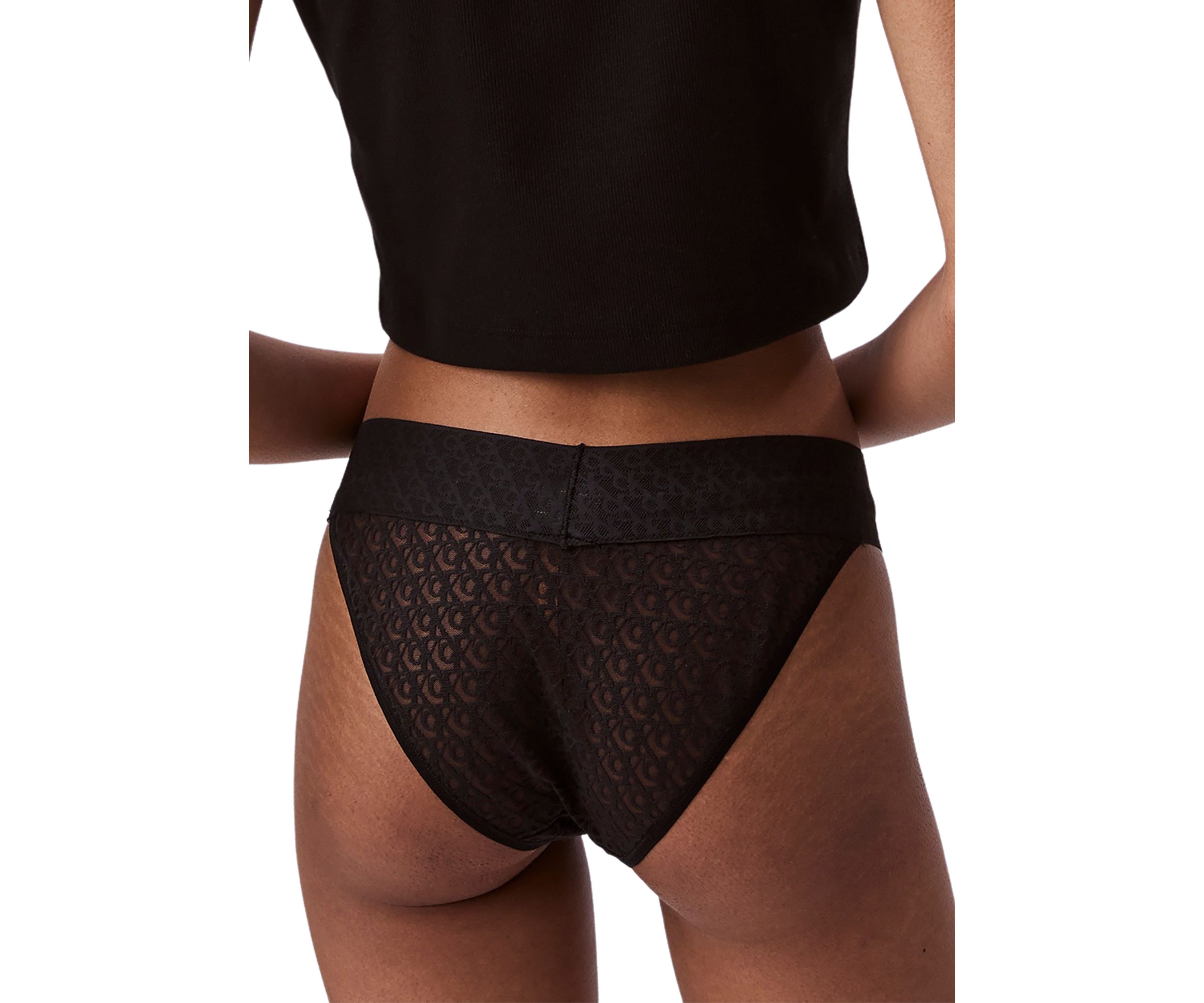Logo Lace Low Rise Bikini Panty