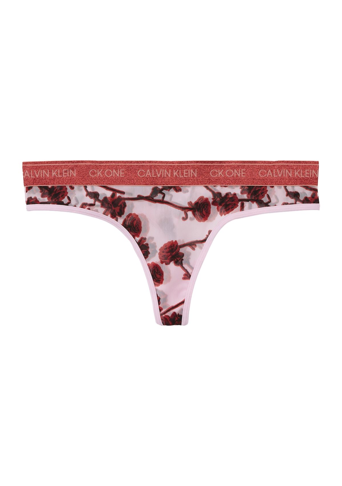 Glitter Rose Print Thong