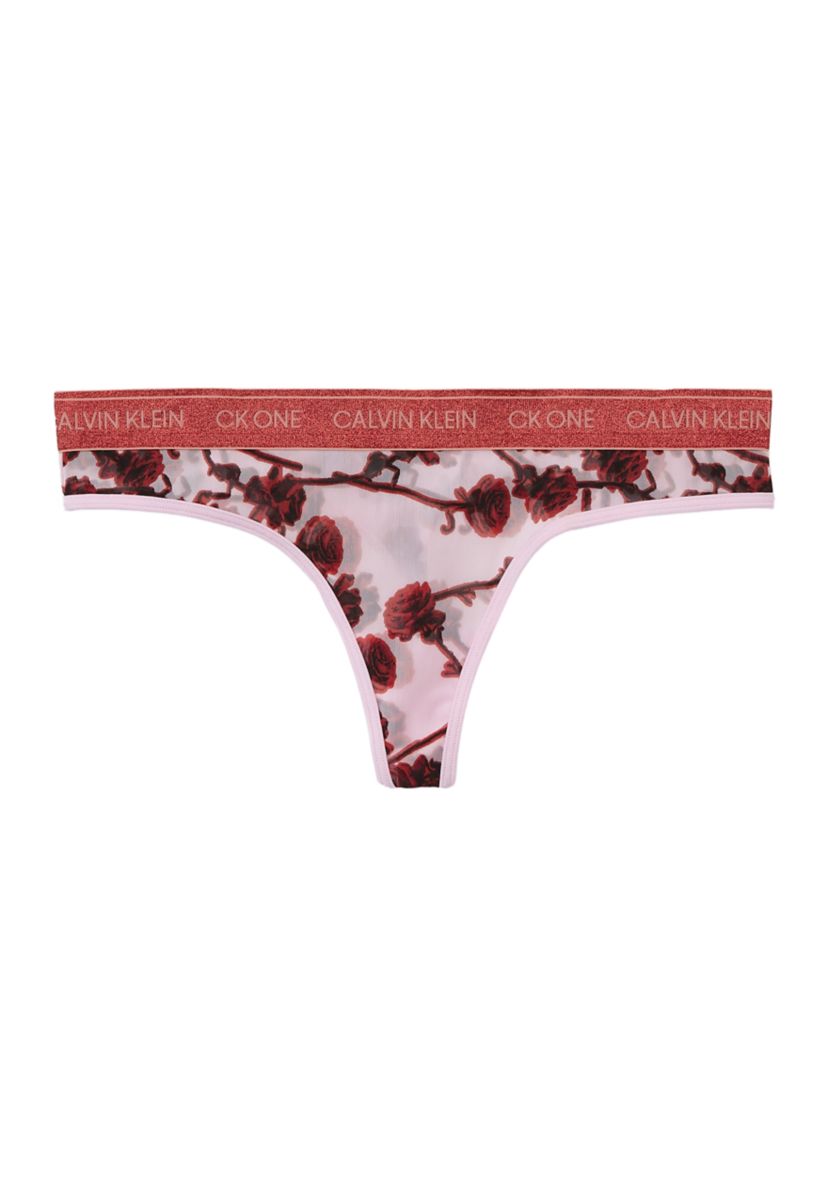Glitter Rose Print Thong