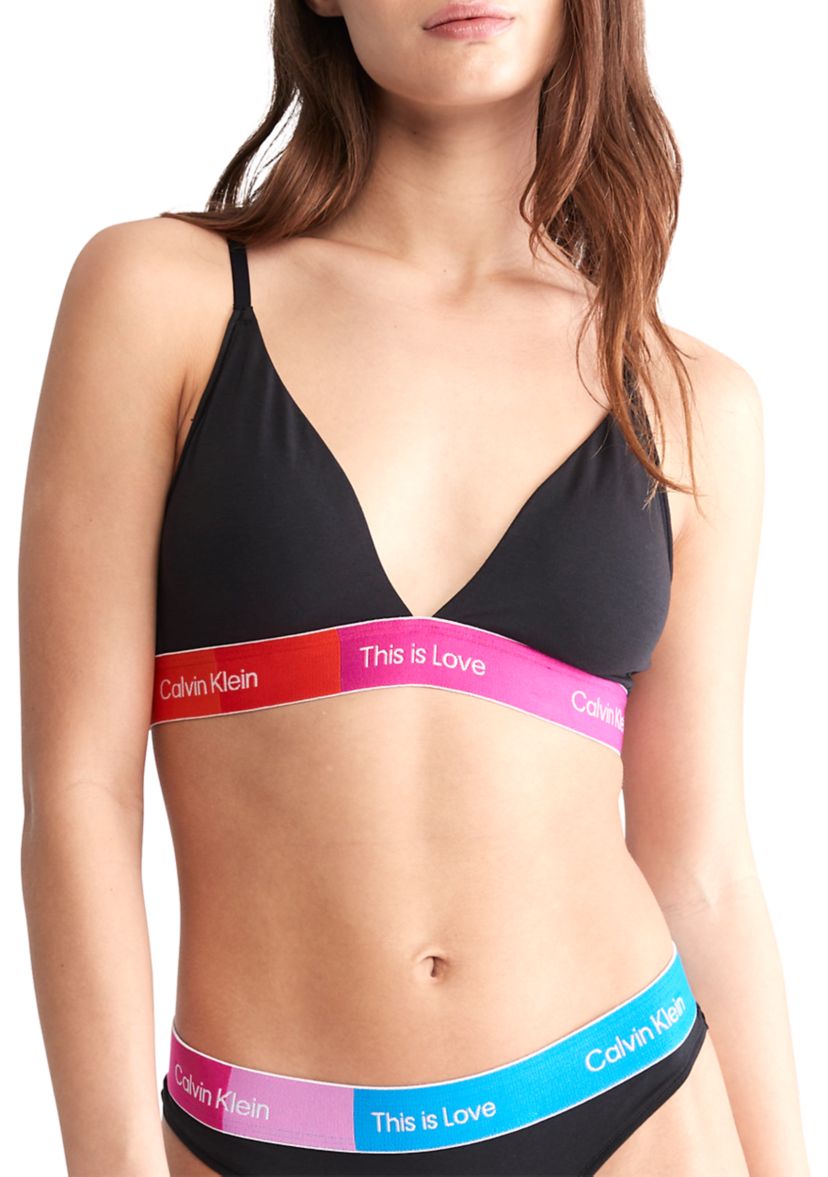Pride This Is Love Color Block Lightly Lined Triangle Bralette