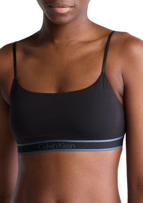 Calvin Klein Women's Tonal Cotton Lightly Lined Bralette, Black, XL