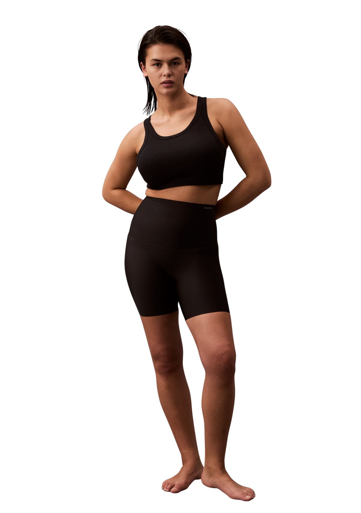 Womens Soft Stretch Mid Thigh Compression Shorts