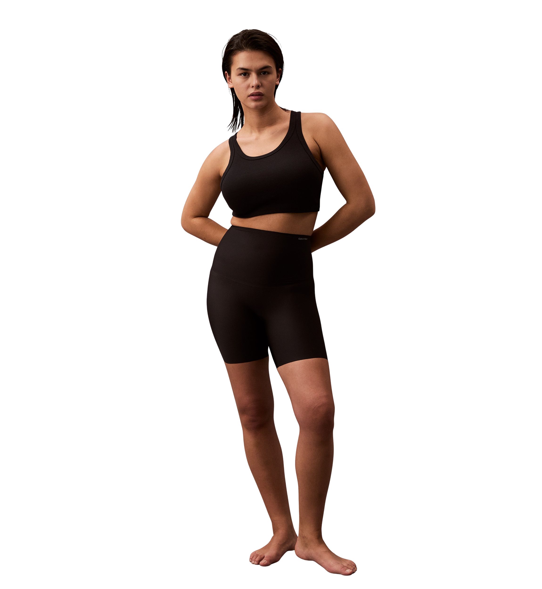 Womens Soft Stretch Mid Thigh Compression Shorts