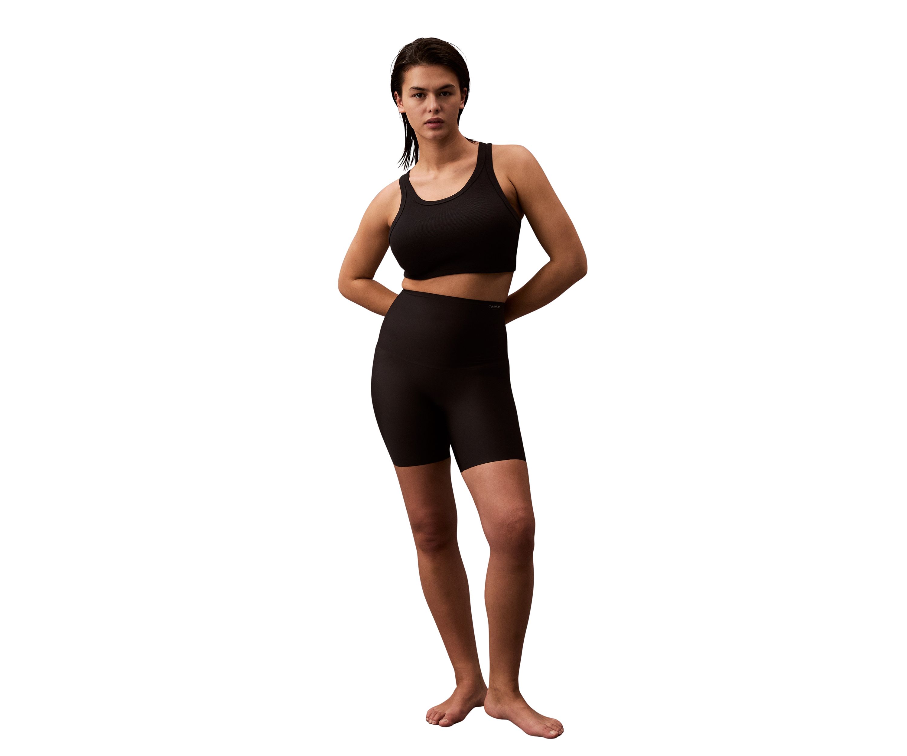 Womens Soft Stretch Mid Thigh Compression Shorts
