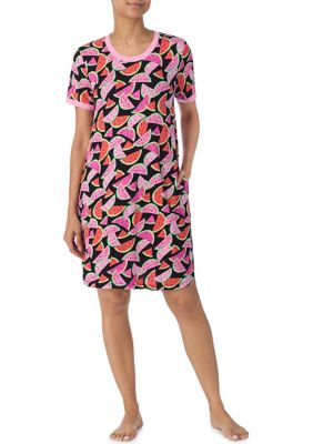 Short Sleeve Printed Nightgown