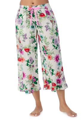 Floral Printed Smocked Pajama Pants