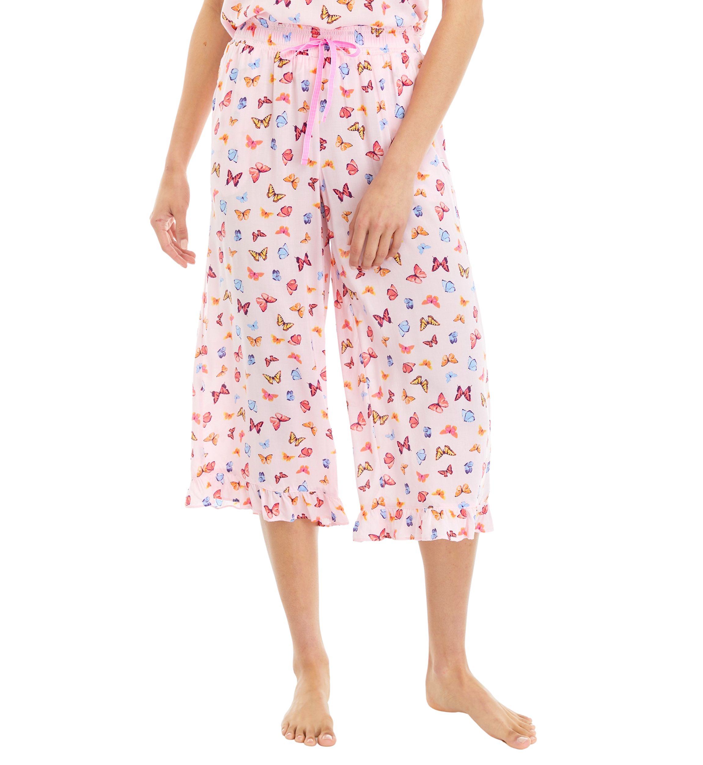 Floral Printed Smocked Pajama Pants