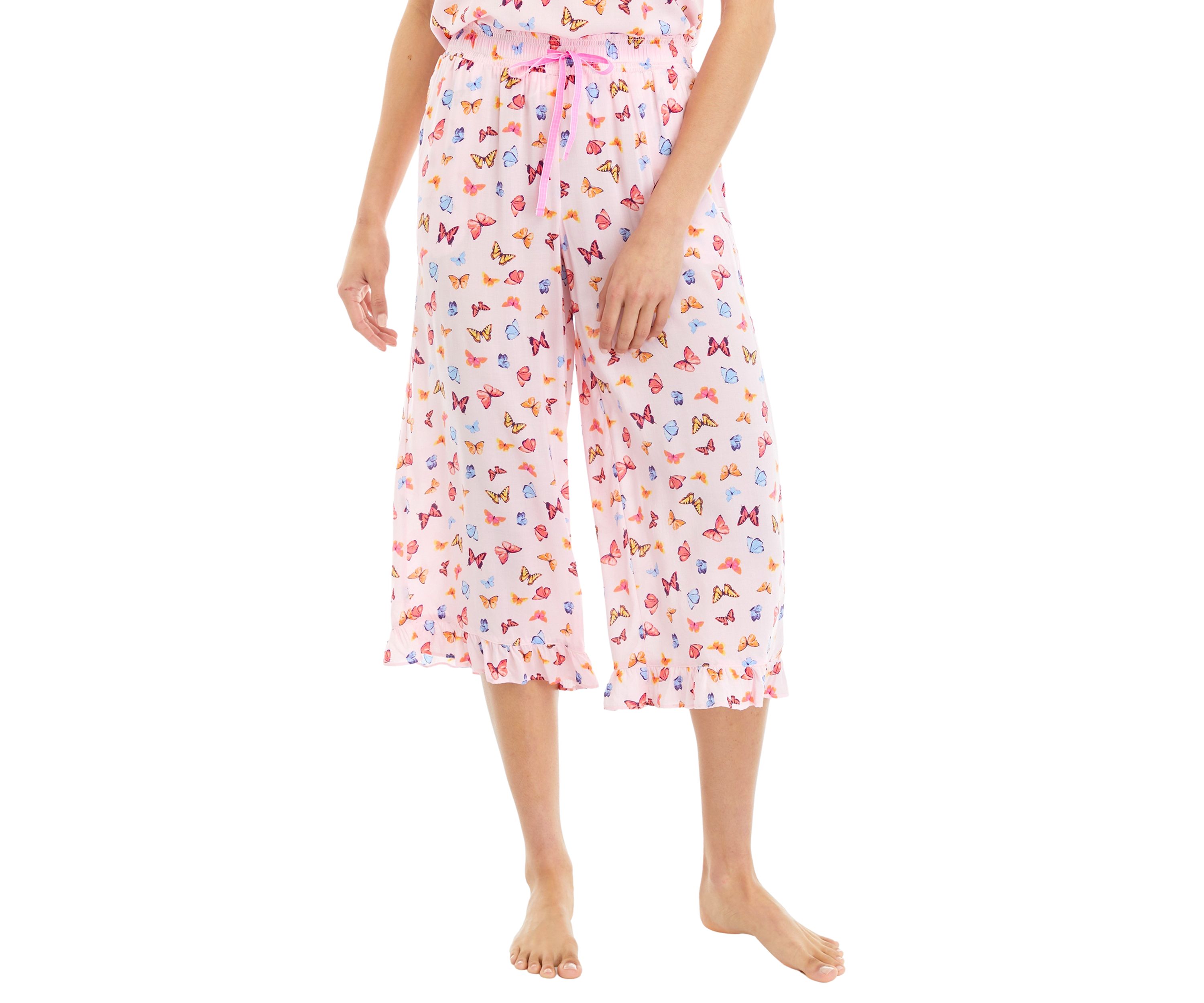 Floral Printed Smocked Pajama Pants