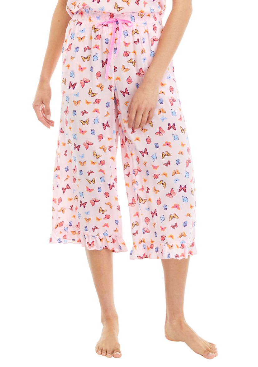 Floral Printed Smocked Pajama Pants
