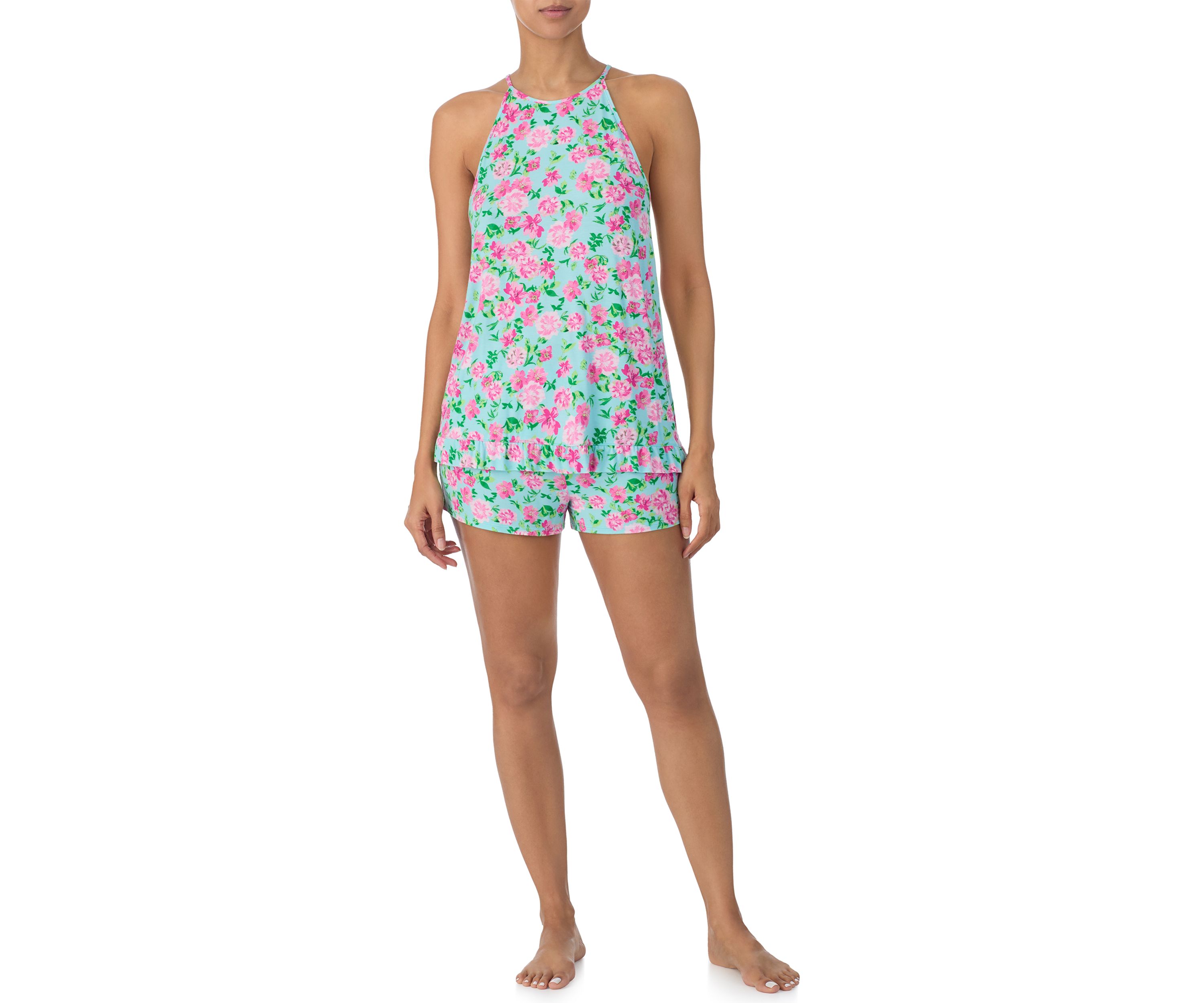 Printed Tank Top and Shorts Pajama Set