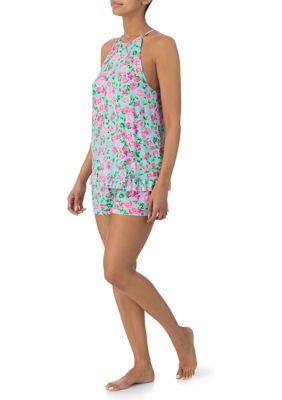 Printed Tank Top and Shorts Pajama Set