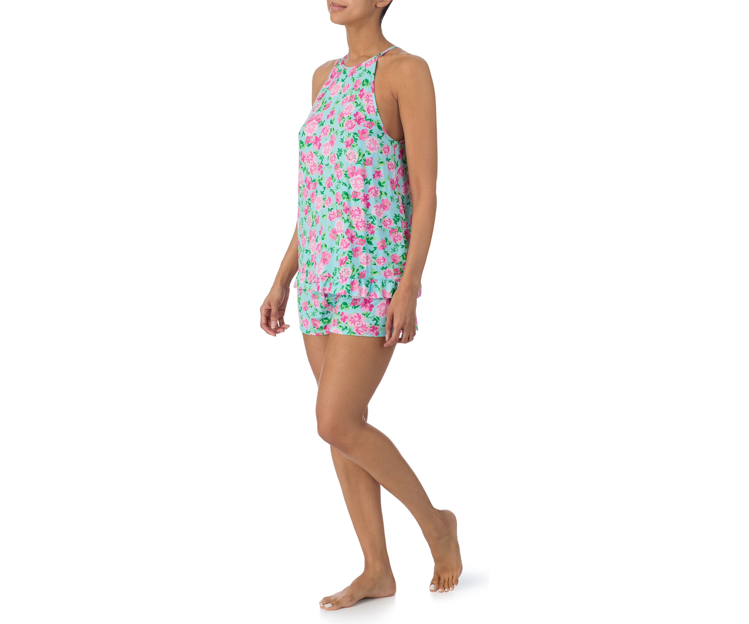 Printed Tank Top and Shorts Pajama Set