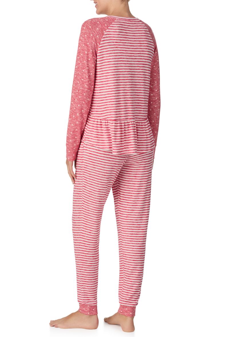 Womens Long Sleeve Top and Jogger Pajama Set