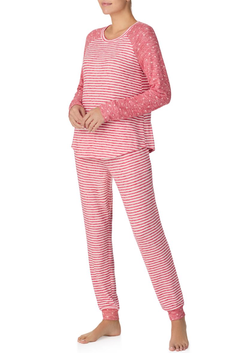 Womens Long Sleeve Top and Jogger Pajama Set