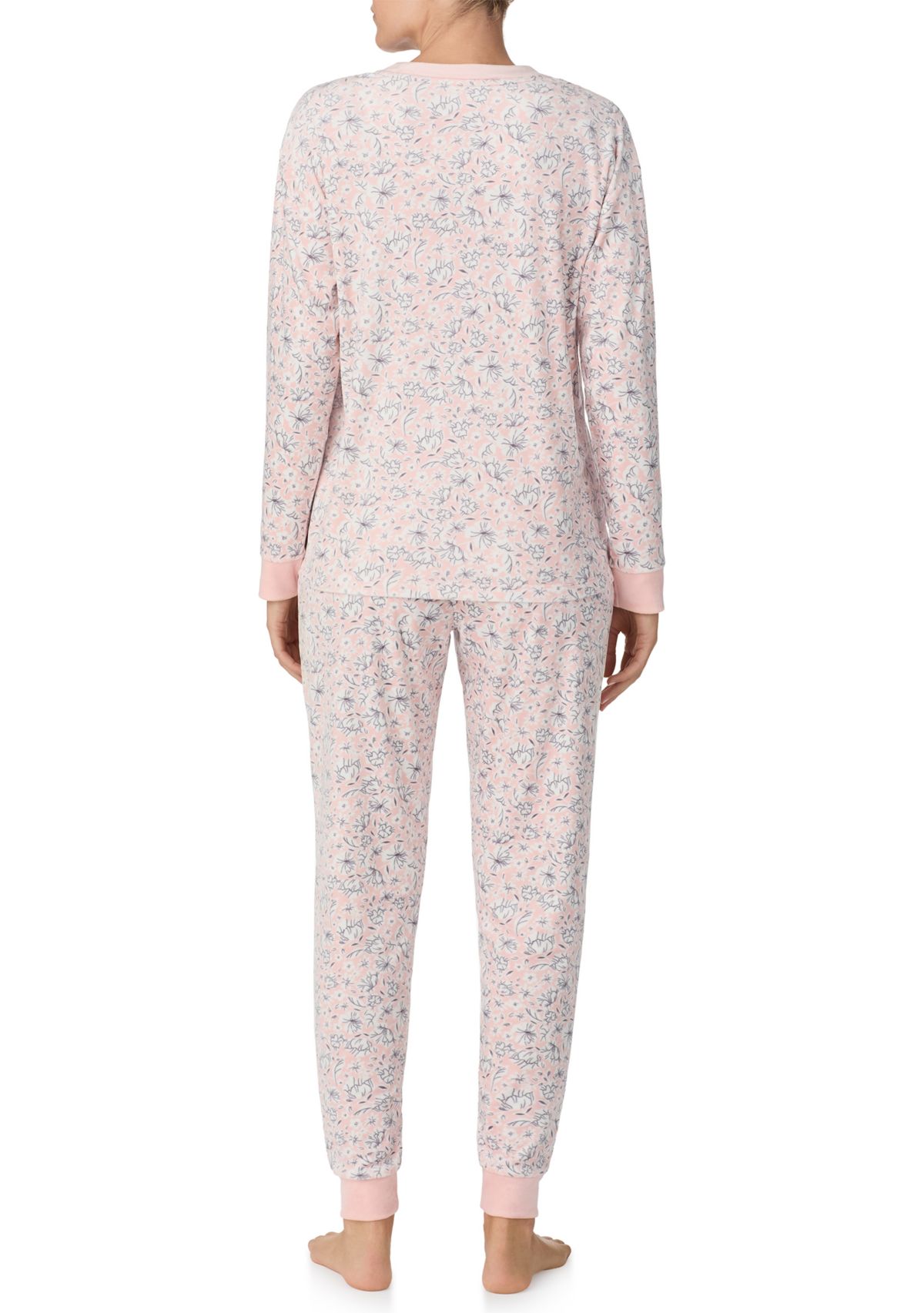 Womens Long Sleeve Top and Jogger Pants Pajama Set