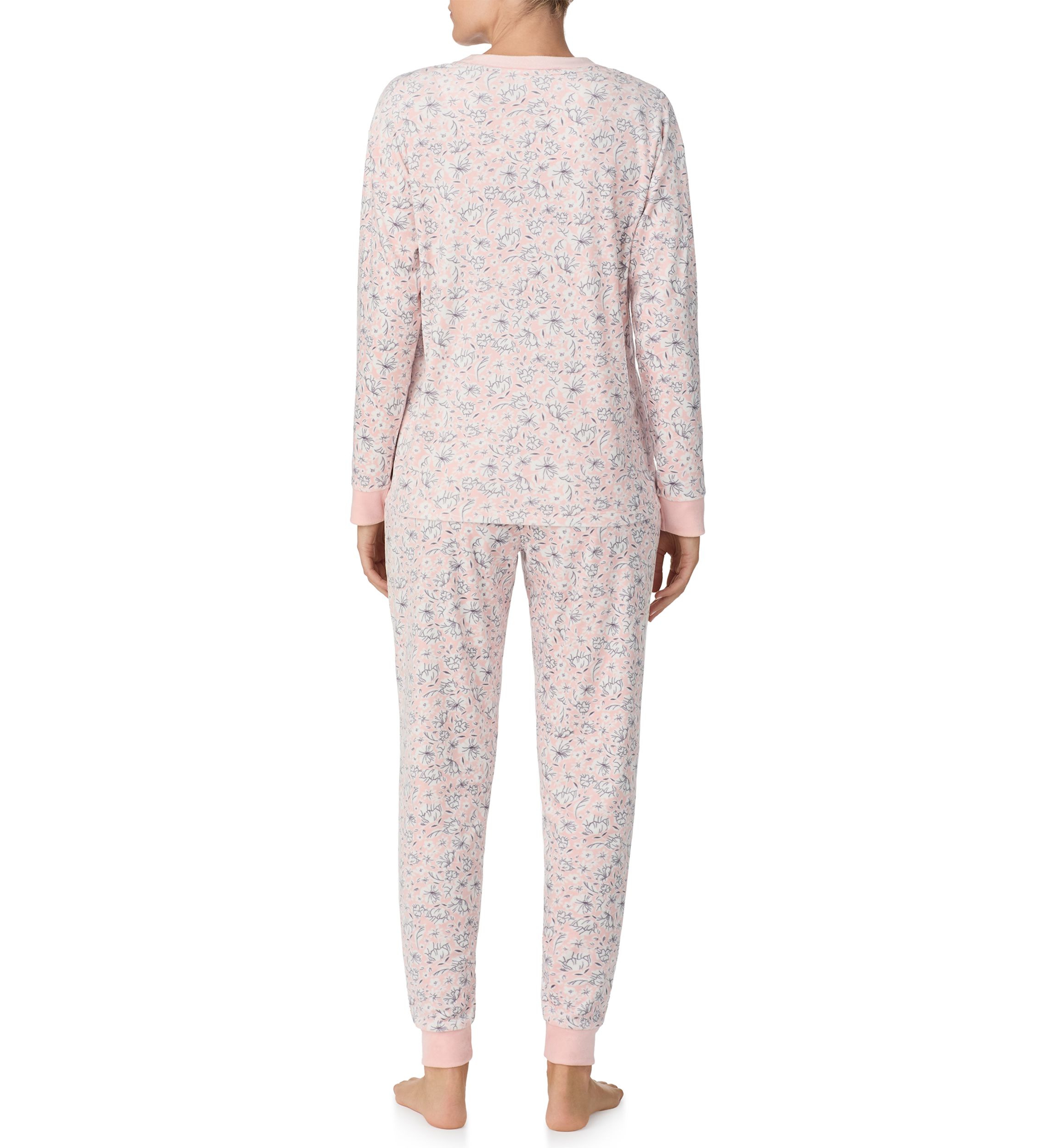 Womens Long Sleeve Top and Jogger Pants Pajama Set