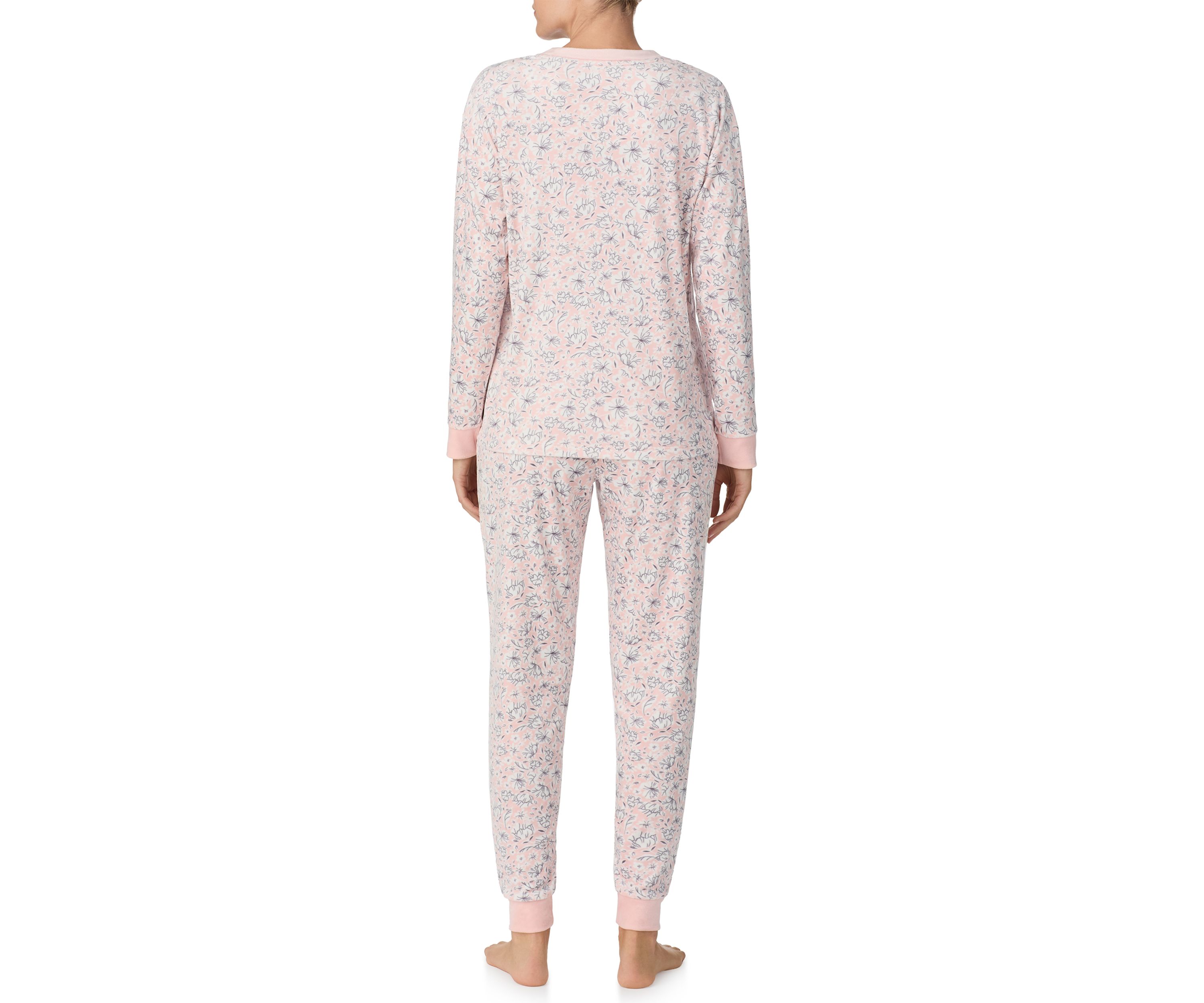 Womens Long Sleeve Top and Jogger Pants Pajama Set