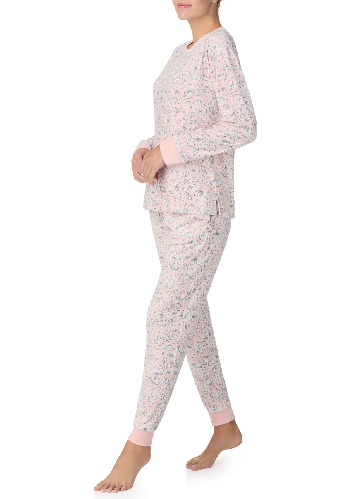 Womens Long Sleeve Top and Jogger Pants Pajama Set