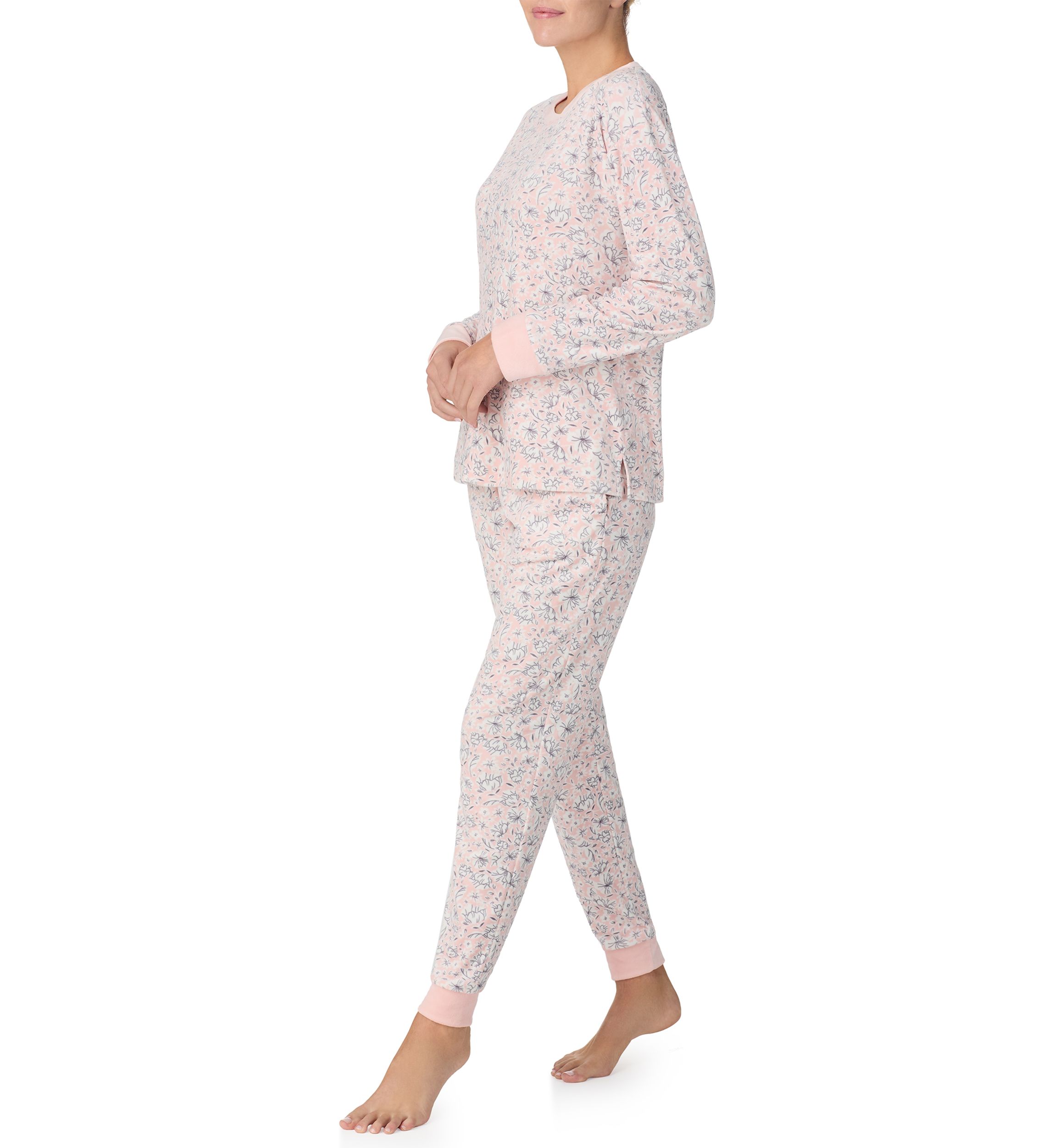 Womens Long Sleeve Top and Jogger Pants Pajama Set