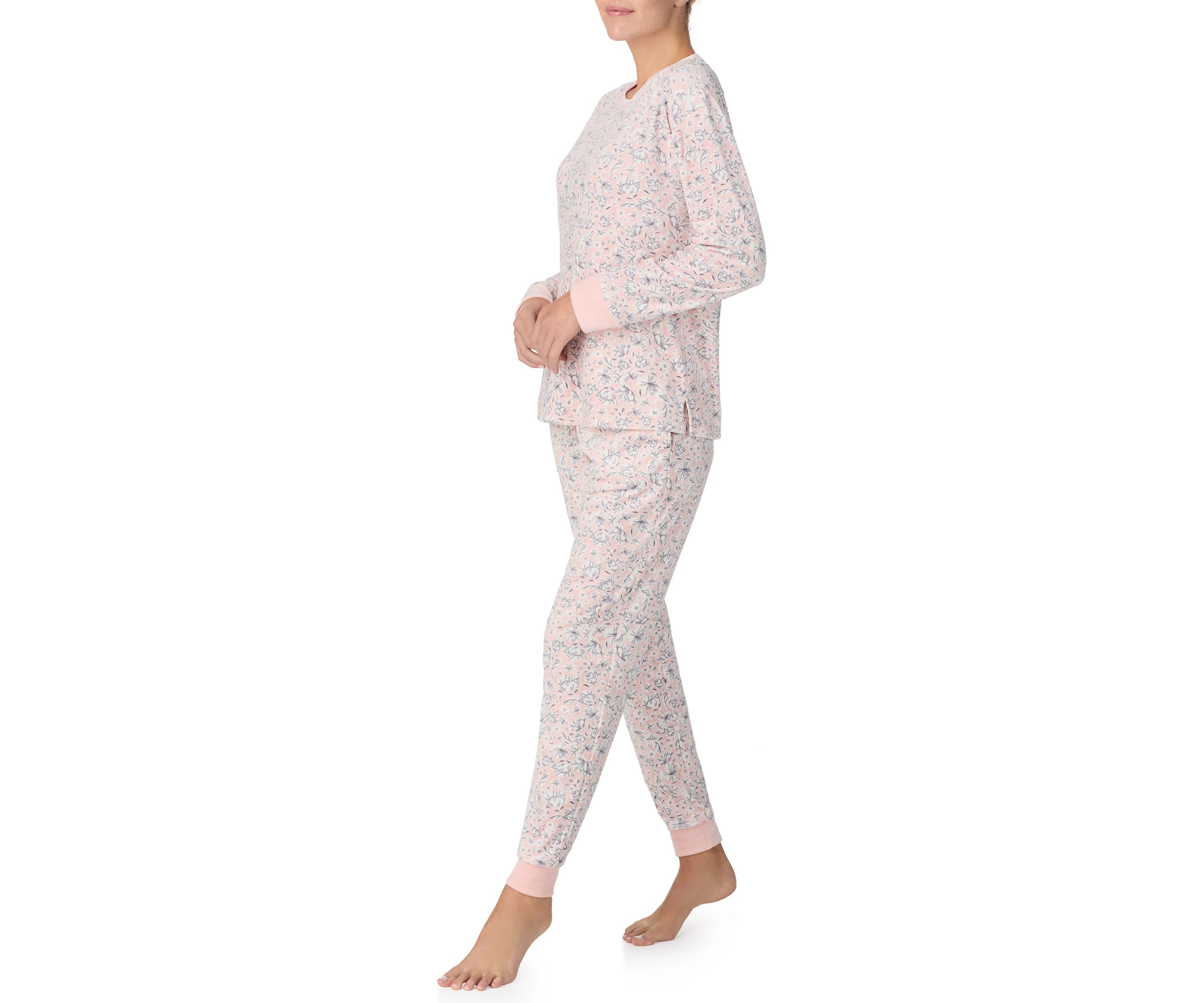 Womens Long Sleeve Top and Jogger Pants Pajama Set