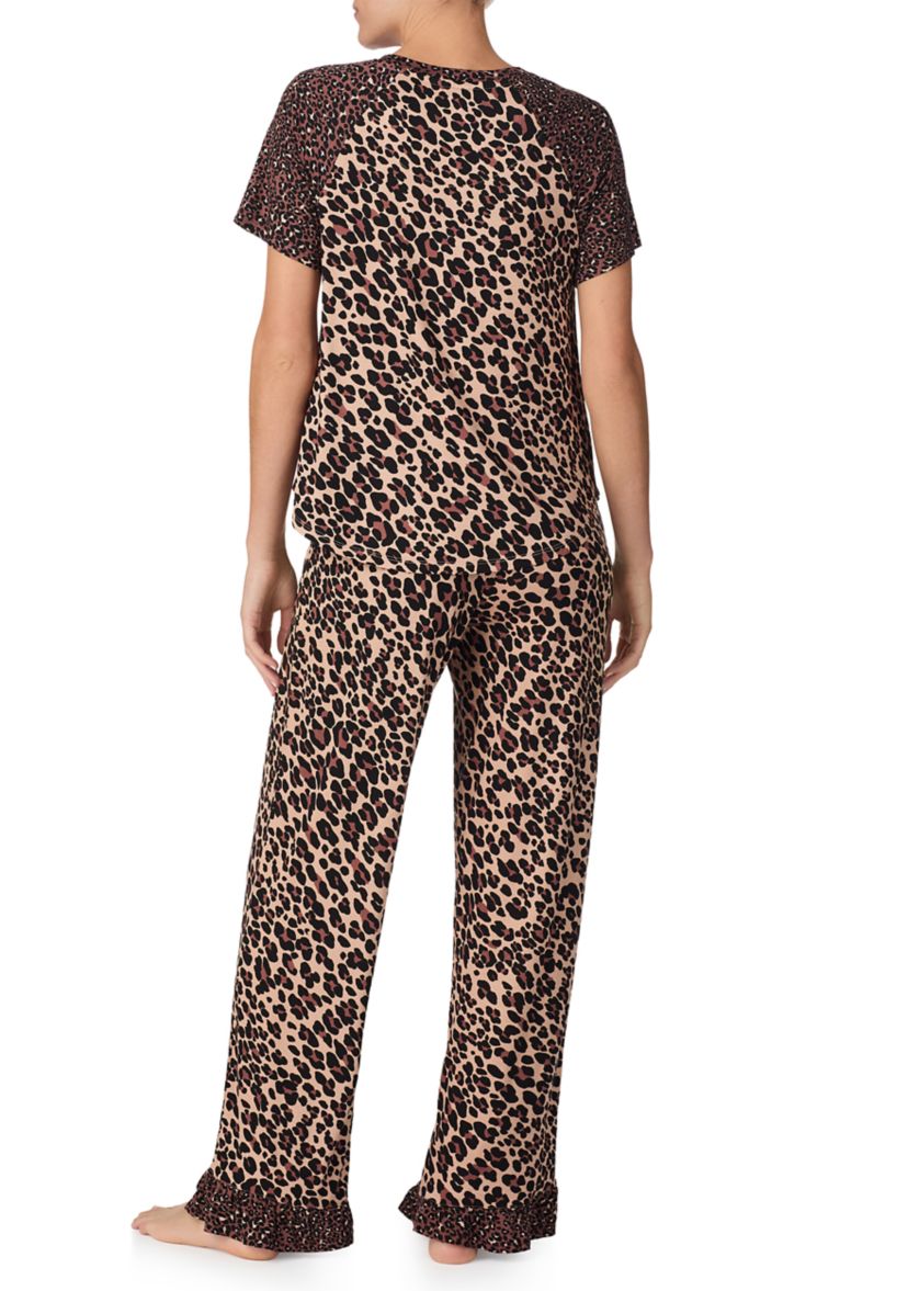 Womens Short Sleeve T-Shirt and Pants Pajama Set