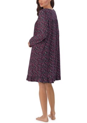 Eileen West Cotton Modal Cap Sleeve Long Nightgown - Mulberry