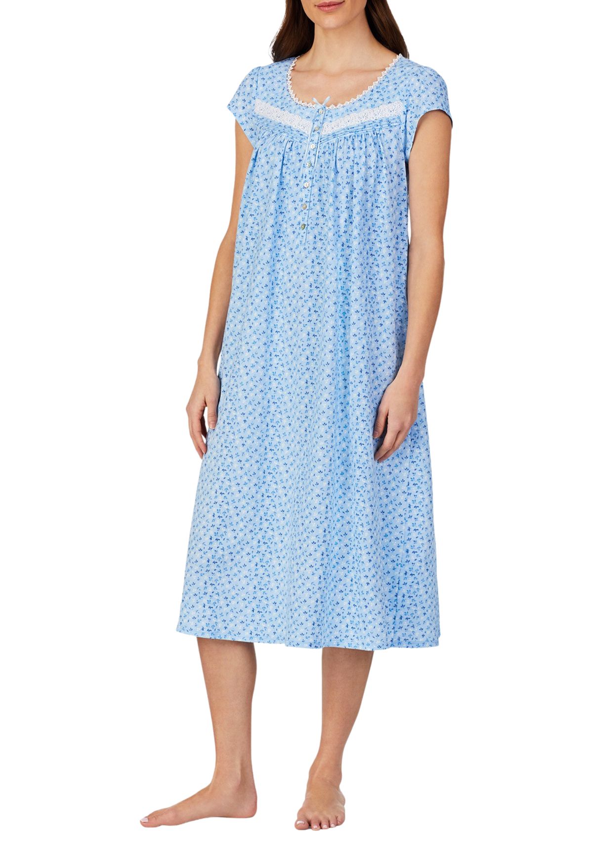 100% Cotton Knit Long Nightgown