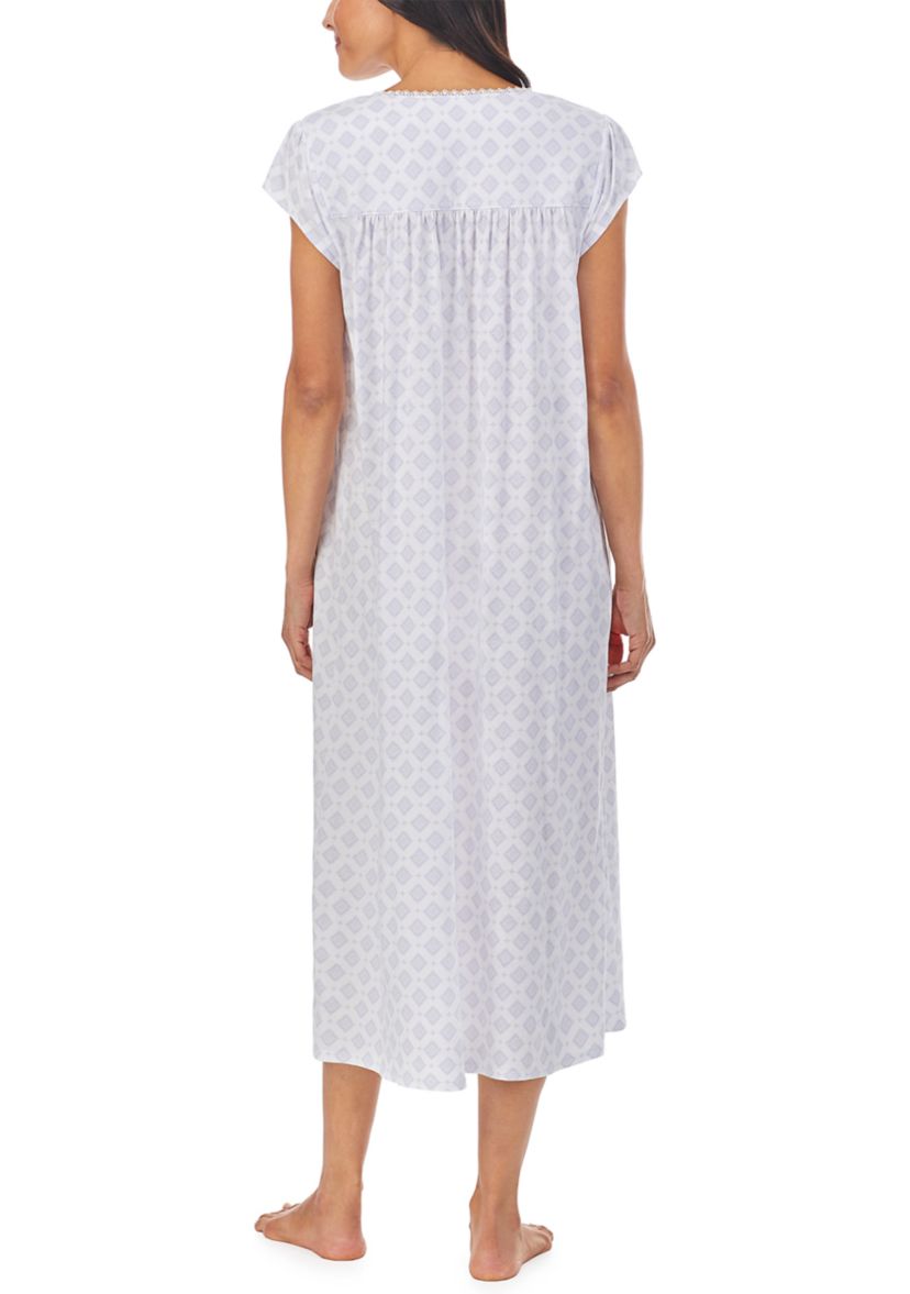 Knit Short Sleeve Long Nightgown 