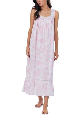 Cotton Lawn Ballet Sleeveless Printed Nightgown