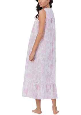 Cotton Lawn Ballet Sleeveless Printed Nightgown