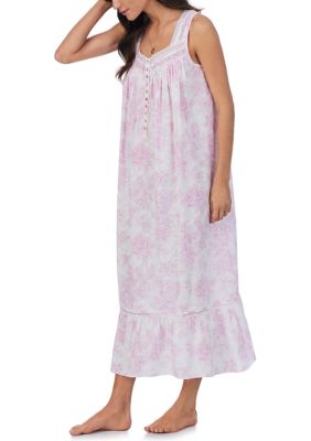 Cotton Lawn Ballet Sleeveless Printed Nightgown