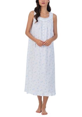 Cotton Jersey Long Sleeveless Nightgown