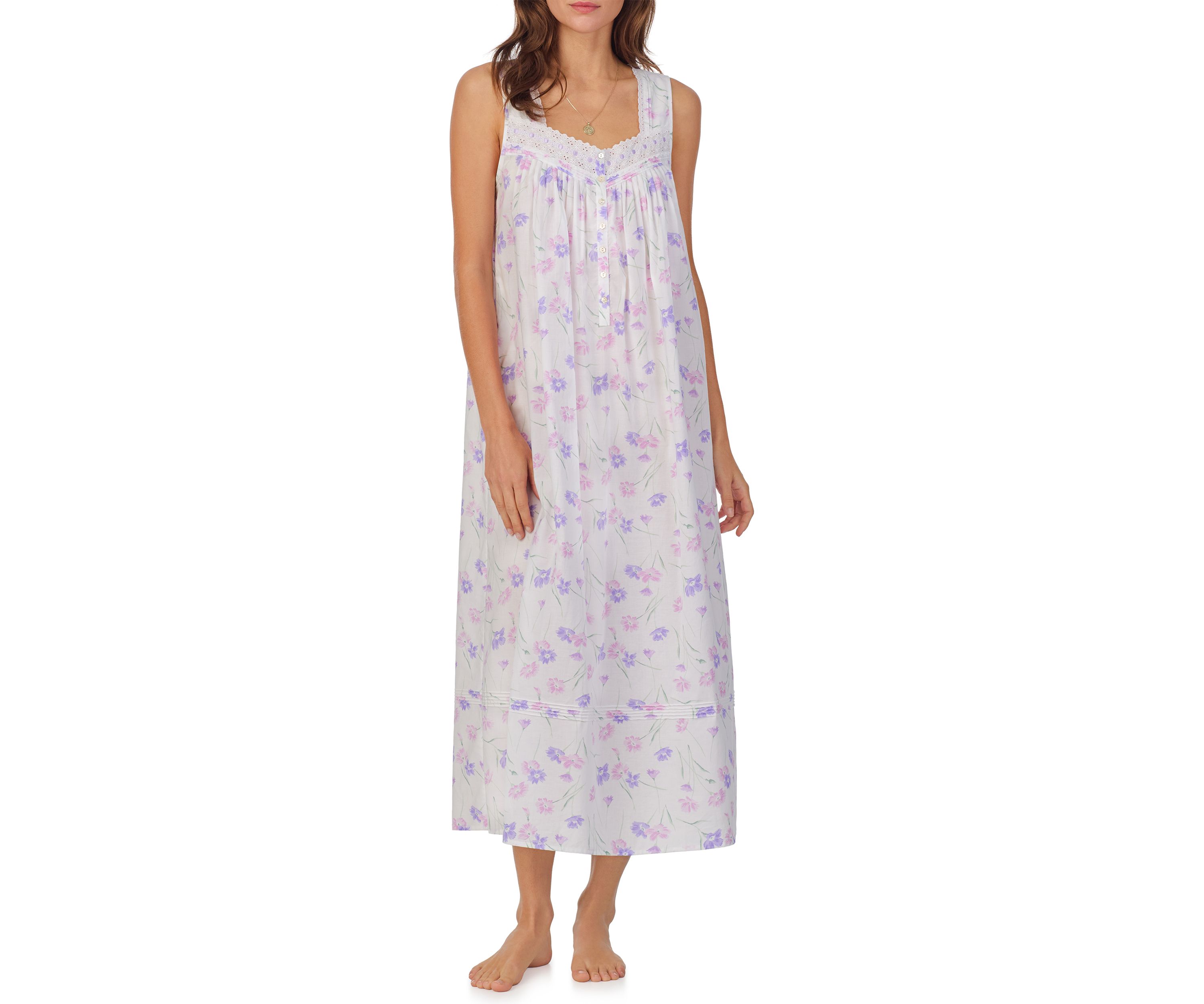 Cotton Lawn Ballet Sleeveless Nightgown 