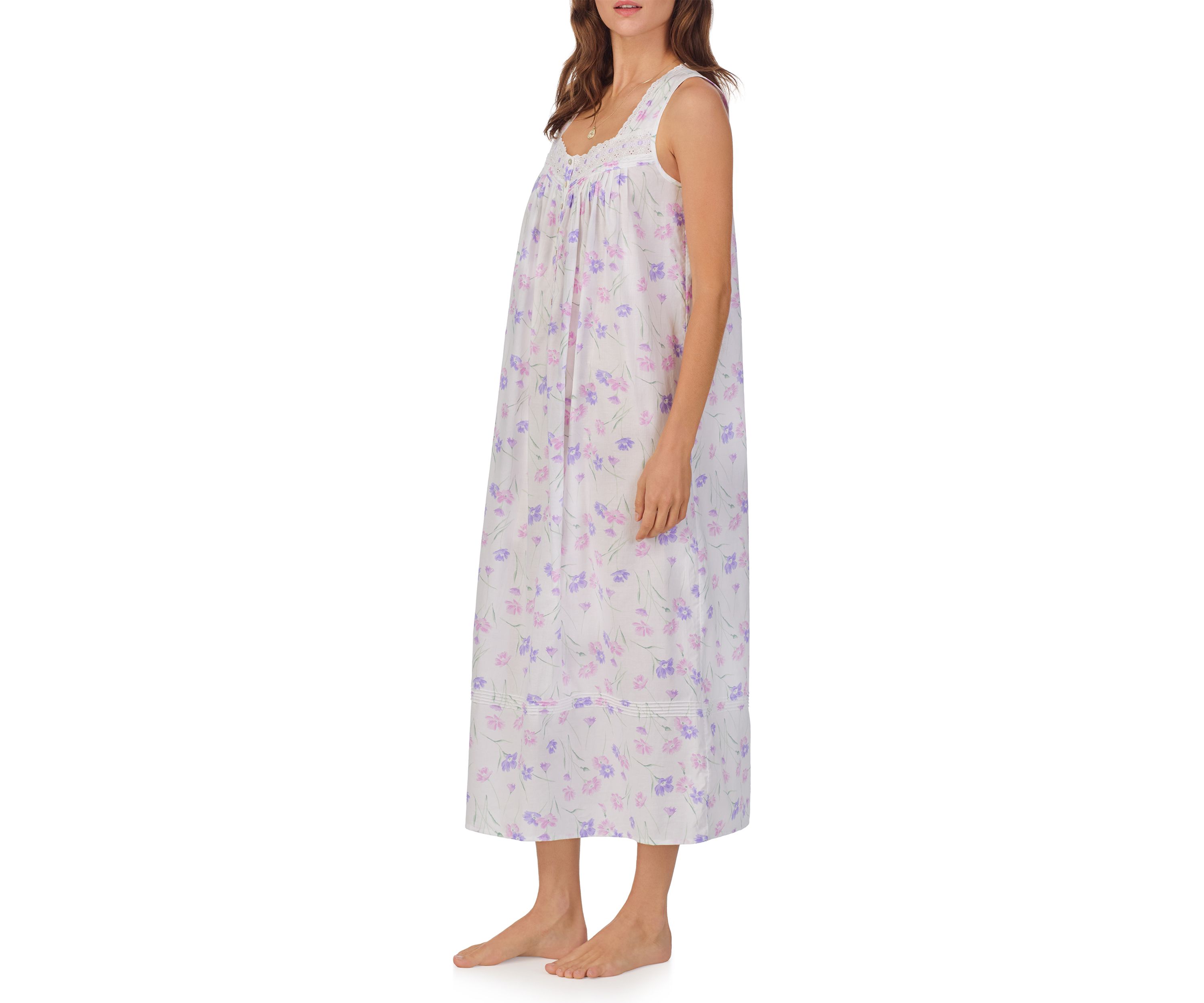 Cotton Lawn Ballet Sleeveless Nightgown 