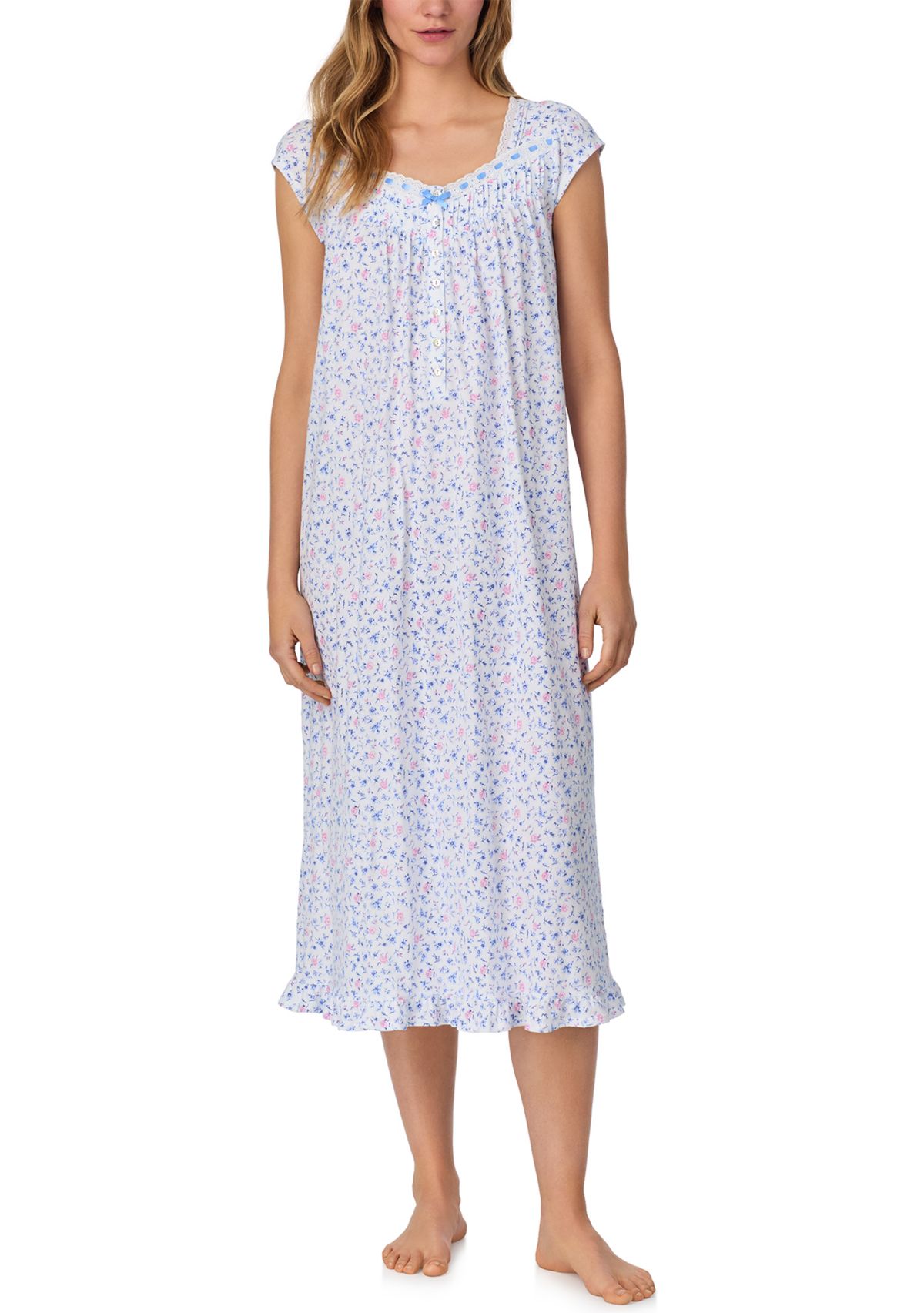 Knit Long Cap Sleeve Nightgown