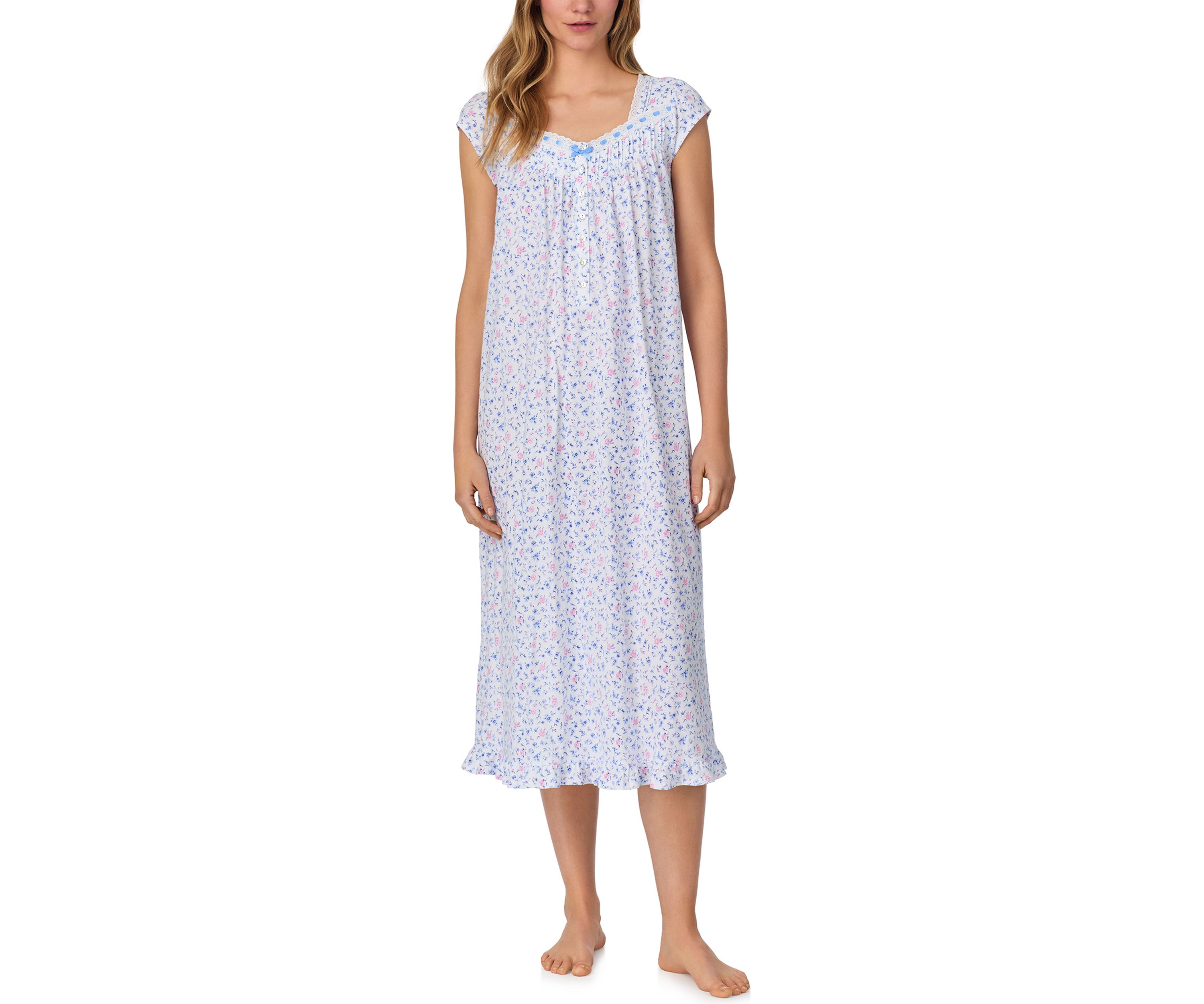 Knit Long Cap Sleeve Nightgown