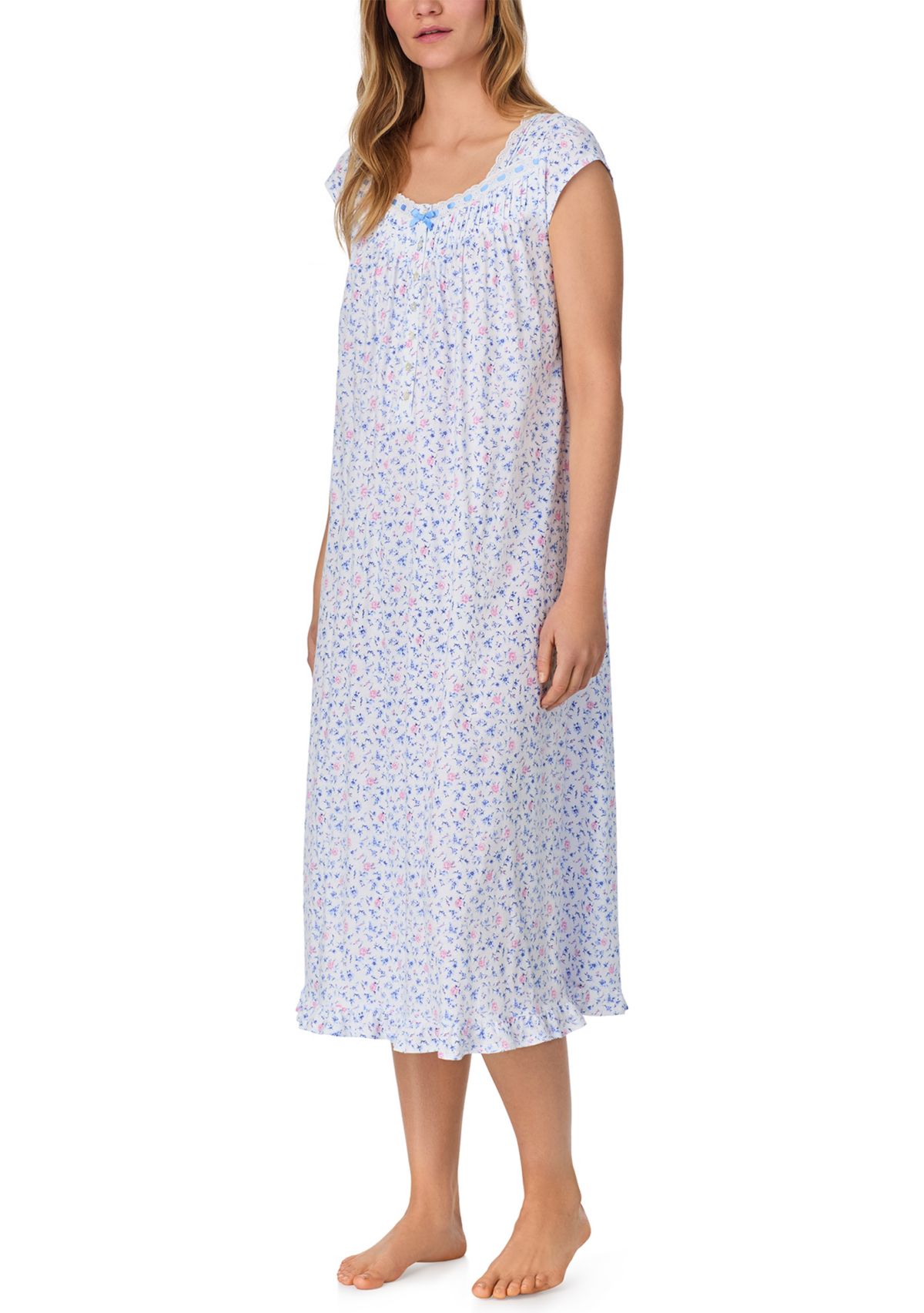 Knit Long Cap Sleeve Nightgown