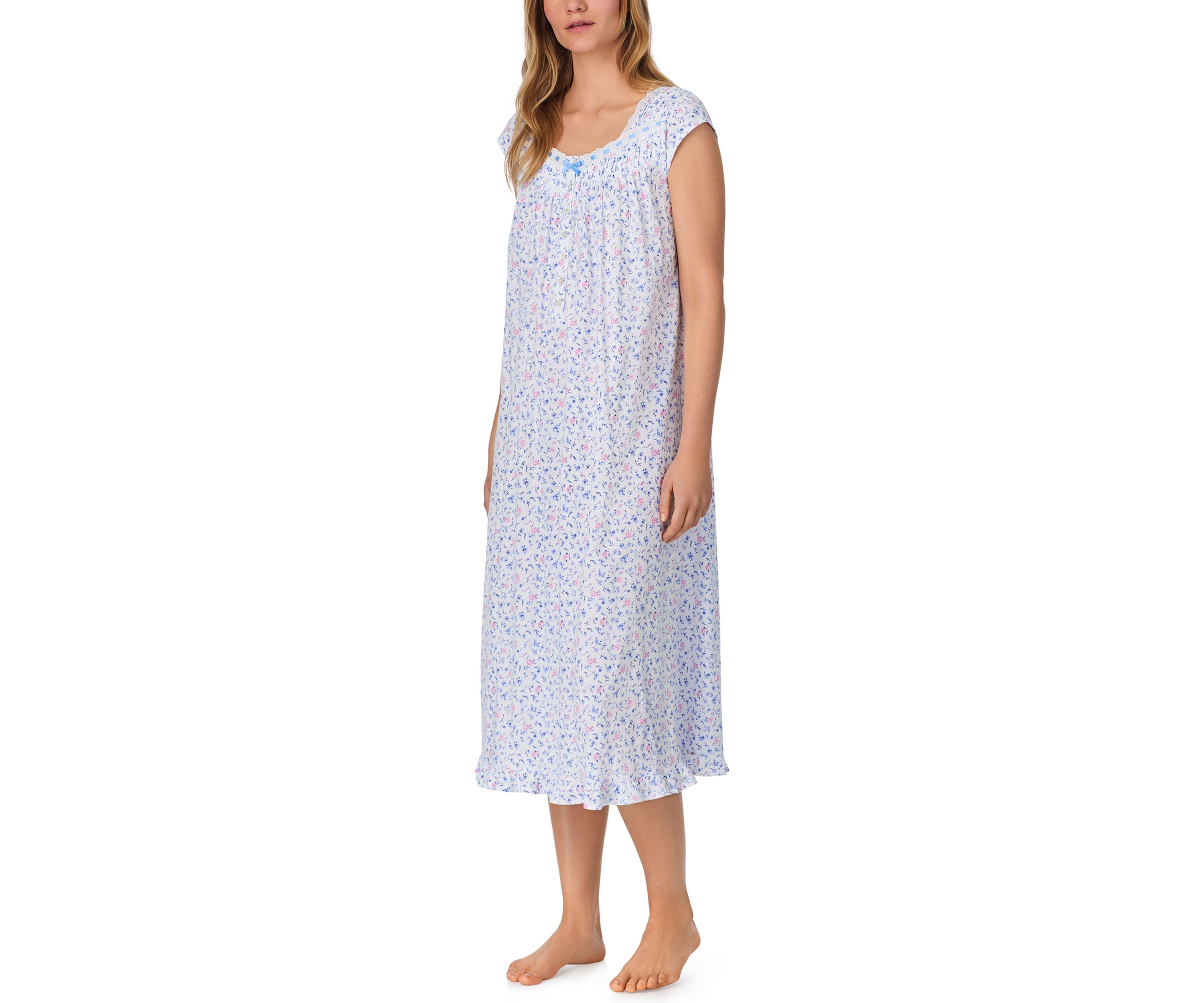 Knit Long Cap Sleeve Nightgown