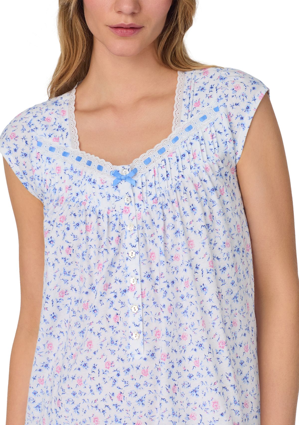 Knit Long Cap Sleeve Nightgown