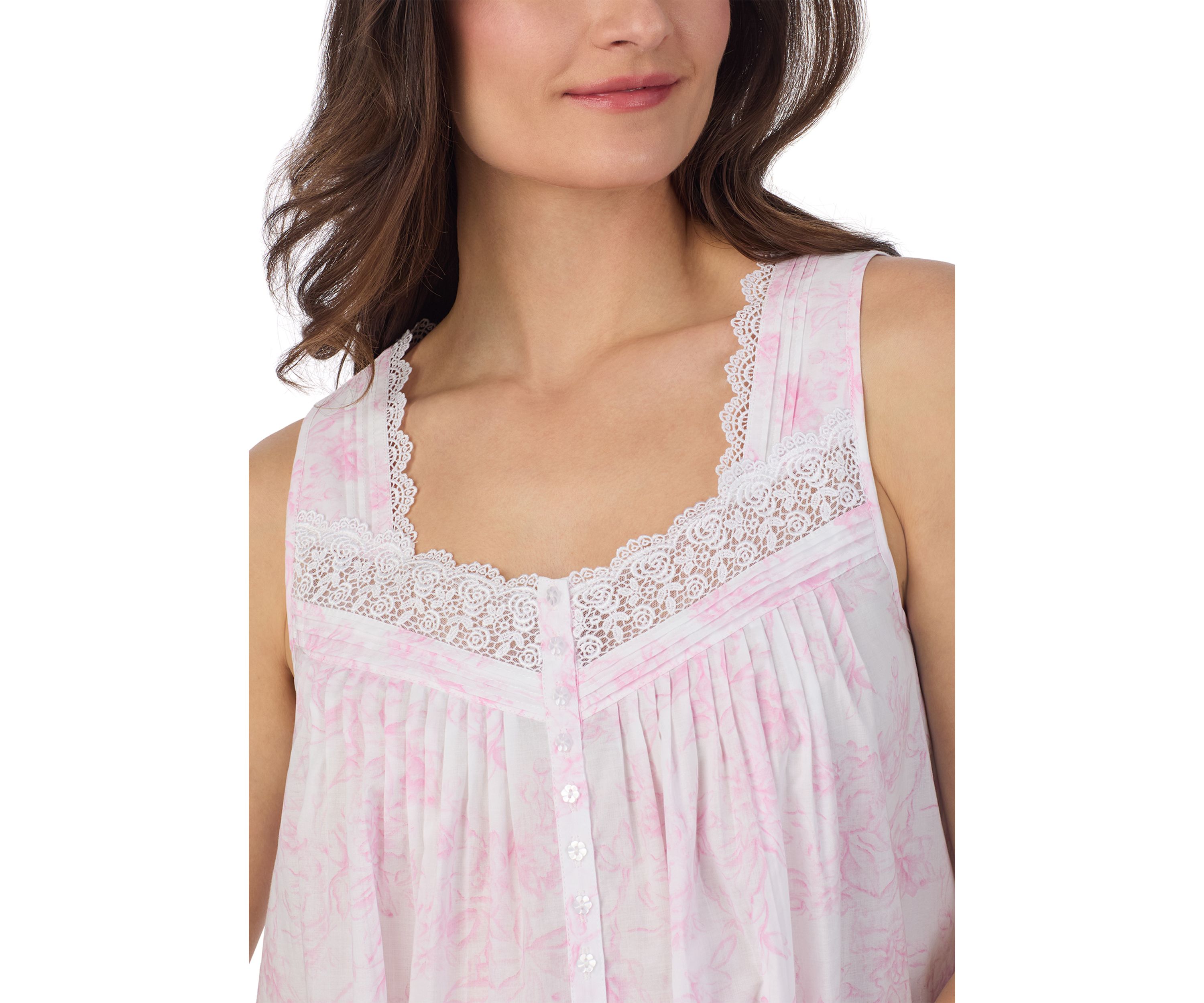 Sleeveless Long Cotton Lawn Nightgown