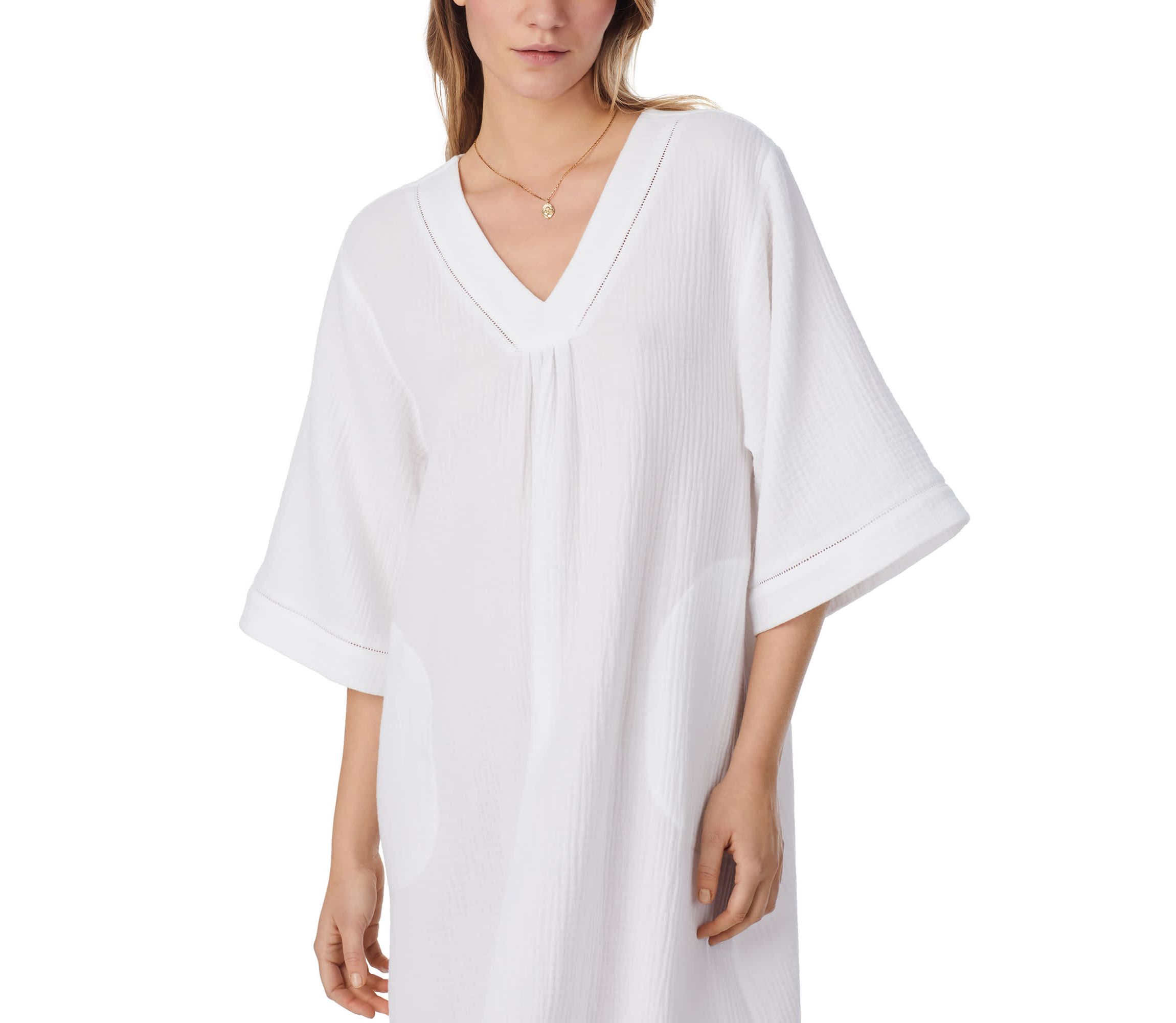 Womens Cotton Gauze Shortsleeve Caftan