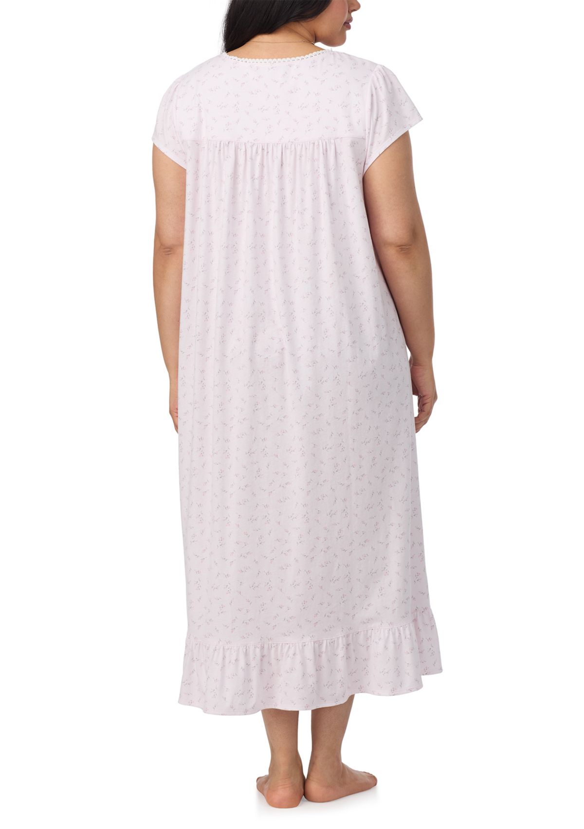 Plus Size Cap Sleeve Long Nightgown